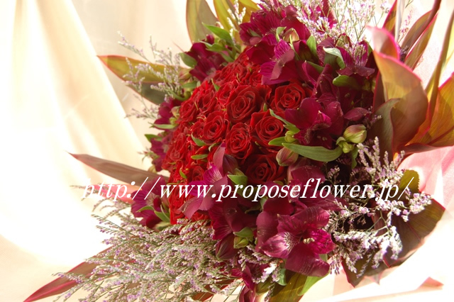 プロポーズの花束 バラとスターチス ドイツマイスターの花束専門店 プロポーズフラワーショップ