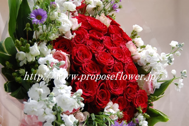 プロポーズ・赤いバラ花束