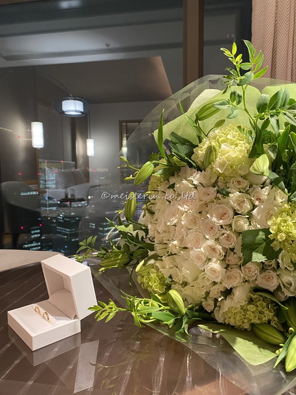 マンダリンオリエンタル東京で妻にプロポーズ ドイツマイスターの花束専門店 プロポーズフラワーショップ