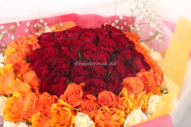 薔薇108本の花束でプロポーズ